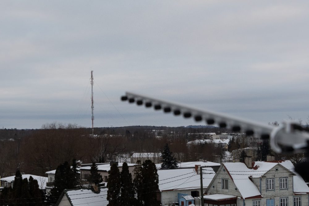 Aimed at a radio tower, afternoon